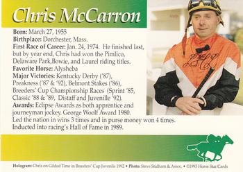 1993 Jockey Star #NNO Chris McCarron Back